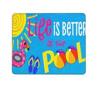 Life Better Pool Beach Ball Float Gaming Mouse Pad Non-Slip Rubber Base Waterproof Washablee Small Mousepad for Wireless Mouse Computer Desk 9.4"x7.9"