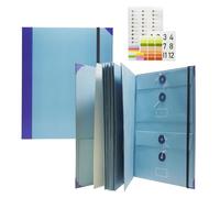 Life Binder Organizer Kit for Documents,Important Document Organizer Folio with Labels,Family Emergency Binder Organizer,Multi-Purpose Pocket Folder Organizer (Blue)