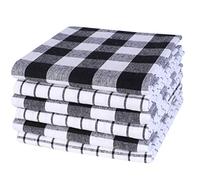 Life By Cotton 100% Cotton Quick Dry Kitchen Towel, 18x28 inch, Plaid Farmhouse, White/Black, 6 Count