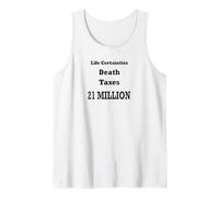 Life Certainties Death, Taxes, 21 Million Crypto Design Tank Top