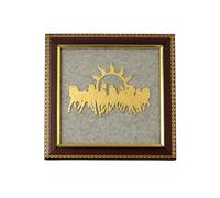 LIFE CHANGING ASTRO 7 Horses on Raw Pyrite Frame, Pyrite Seven Horses with Sun, Vastu Wall Frame for Money Atraction, Success, Career Growth & Business Luck by Acharya Lavbhushan Ji (7.5x7.5 Inches)