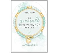 Life Charms Crystal Bead Handmade Charm Bracelet - Be Yourself Positive Affirmation Quote - Inspirational Gold Plated Mantra Jewellery