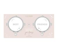 Life Charms Duos Best Friends Bracelet Set - Matching Silver Plated Beaded Friendship Bracelets for 2 - Meaningful Gift for Best Friends in Luxury Gift Box