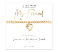 Life Charms Just Because Fabulous Friend Gold Heart & Crystal Charm Bracelet
