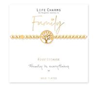 Life Charms Just Because Family Is Everything Gold Charm Bracelet