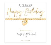 Life Charms Just Because Happy Birthday Gold Hearts Charm Bracelet