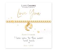 Life Charms Just Because Love You Gold Heart & Moon Charm Bracelet