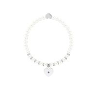 Life Charms Something Blue Freshwater Pearls Elastic Charm Bracelet for Bride - Bridal Wedding Gift in Elegant Flower Box