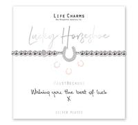 Life Charms Womens Lucky Horseshoe Bracelet Silver Plated