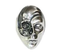 Life Death Heaven Hell 925 Sterling Silver Skull Face Punk Ring TA179A UK Size N½~Z4 (UK W½ (65.9mm))