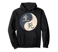 Life Death Kanji Characters Japanese Word Moon Art Pullover Hoodie