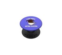Life Ends After Coffee Funny Grim Reaper Halloween PopSockets Adhesive PopGrip