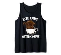 Life Ends After Coffee Funny Grim Reaper Halloween Tank Top