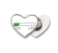 Life Energy Progress Bar 23 Percent Youth Young Heart Metal Pin Brooch Clip Love