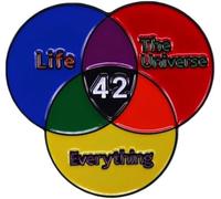 LIFE EVERYTHING THE UNIVERSE Brooch Red Yellow snd Blue Three Primary Colors Brooch Crossed Circle Badge Life Science Theme Accessories DIY Decoration for Men Women Teenagers