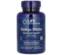 Life Extension, Ginkgo Biloba, Certified Extract, 120 mg, 365 Capsules