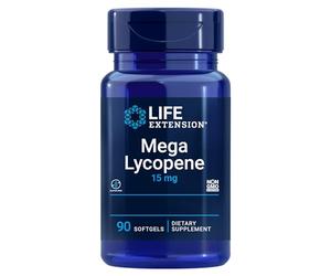 Life Extension, Mega Lycopene, 15mg, Lycopene from Tomato Extract, 90 Softgels, Lab-Tested, Gluten-Free, Soy-Free, Non-GMO
