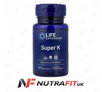 LIFE EXTENSION SUPER K K1 & K2 (MK-4 & MK-7) vitamin C gluten free 90 softgels