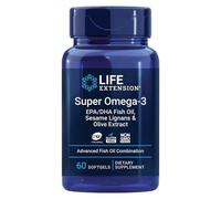 Life Extension Super Omega-3 EPA/DHA With Sesame Lignans & Olive Extract 60 Softgels