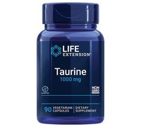 Life Extension, Taurine, 1000mg, High Dose, 90 Vegan Capsules, Laboratory Tested, Gluten Free, Vegetarian, SOYA Free,