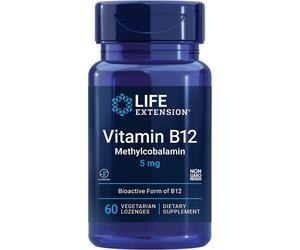 Life Extension Vitamin B12 Methylcobalamin 5mg 60 Vegetarian Lozenges Energy