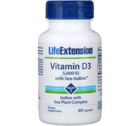 Life Extension, Vitamin D3 with Sea-Iodine, 5,000 IU, 60 Capsules