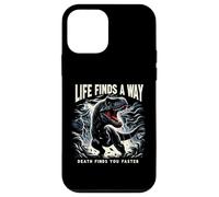 Life Finds A Way Death Finds You Faster T Rex Dinosaur Pun Case for iPhone 12 mini