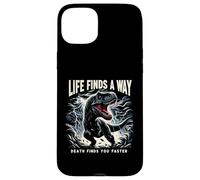 Life Finds A Way Death Finds You Faster T Rex Dinosaur Pun Case for iPhone 15 Plus