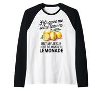 Life Gave Me Some Lemons But My Jesus Christian Lemonade Raglan Baseball Tee