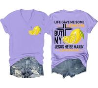 Life Gave Me Some Lemons But My Jesus He Be Making Lemonade Shirt Jesus Made Lemonade Faith Positive T-Shirts