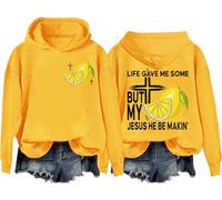 Life Gave Me Some Lemons But My Jesus He Be Making Lemonade Sweatshirt Jesus Made Lemonade Faith Positive Hoodie