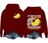 Life Gave Me Some Lemons But My Jesus He Be Making Lemonade Sweatshirt Jesus Made Lemonade Faith Positive Hoodie