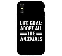 Life goal adopt all animals for dog dad or dog mom Case for iPhone X/XS