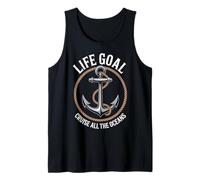 Life Goal Cruise All The Oceans Funny Cruising Vacation Tank Top