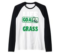 Life Goal to Cut All The Grass Lawn Mower Gardener Garden Raglan Baseball Tee