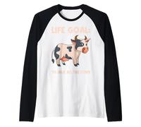 Life Goal to Milk All The Cows Dairy Farmer Cow Lover Raglan Baseball Tee
