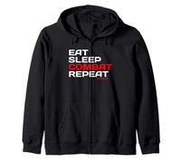 LIfe Goals: Eat Sleep Combat Repeat, Defense Training Zip Hoodie