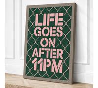 Life Goes On After 11PM Canvas Wall Art Print 18x12 Inch (46 x 30 cm)