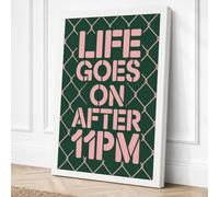 Life Goes On After 11PM Canvas Wall Art Print 18x12 Inch (46 x 30 cm)