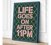 Life Goes On After 11PM Canvas Wall Art Print 18x12 Inch (46 x 30 cm)