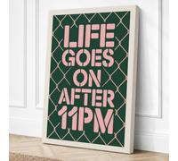 Life Goes On After 11PM Canvas Wall Art Print 30x20 Inch (76 x 51 cm)