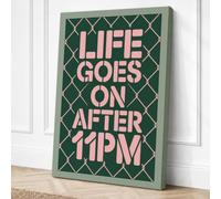 Life Goes On After 11PM Canvas Wall Art Print 30x20 Inch (76 x 51 cm)