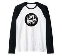 Life Hacks Stamp for Adults and Kids Raglan Baseball Tee