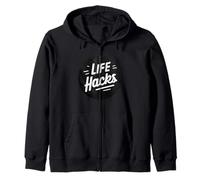 Life Hacks Stamp for Adults and Kids Zip Hoodie