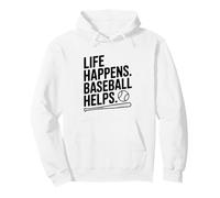 Life Happens Baseball Happens Funny Sport Fan Pullover Hoodie
