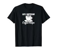 Life Happens Coffee Helps Coffee Lovers Quote Value Graphic T-Shirt, Men, Black, M