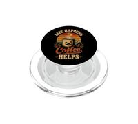 Life Happens Coffee Helps Vintage Sunset Design PopSockets PopGrip for MagSafe