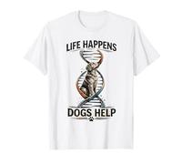 Life Happens Dogs Help Dog DNA Connection White T-Shirt