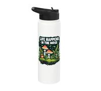 Life Happens in The Moss Mossarium Terrarium Cottagecore Stainless Steel Insulated Water Bottle