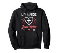 Life Happens Jesus Helps Pullover Hoodie